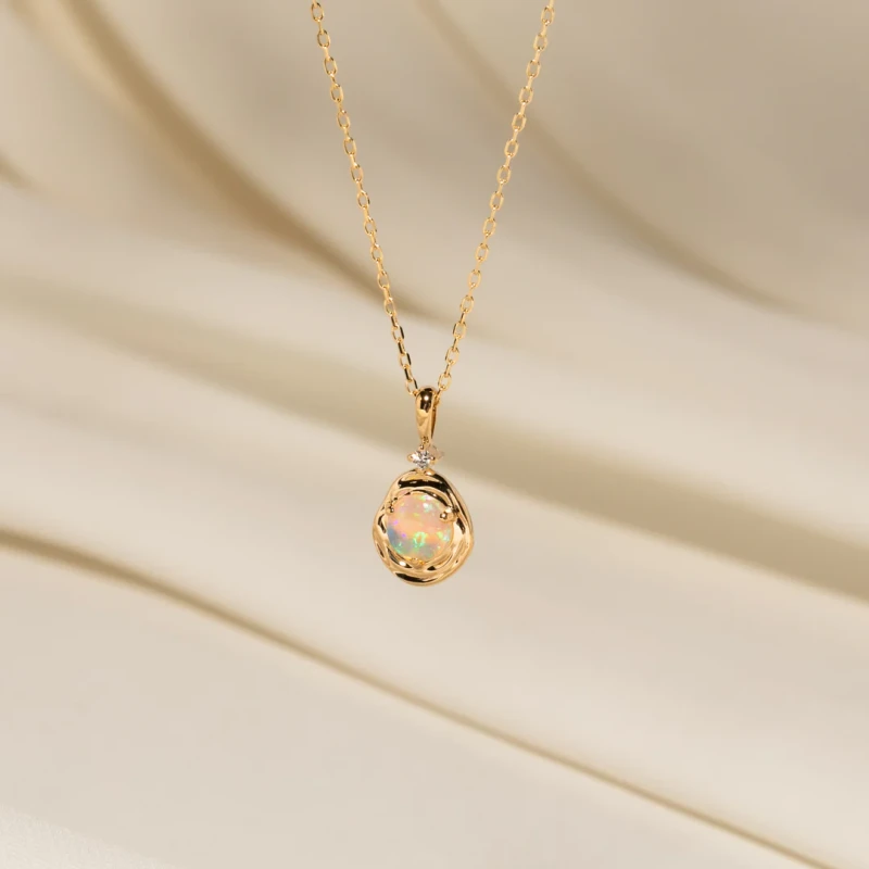 Opal Pebble Necklace - Reversible 5